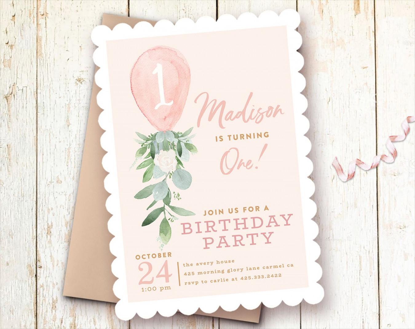 Girl Birthday Invitation st Birthday Invitations Girl One - Etsy