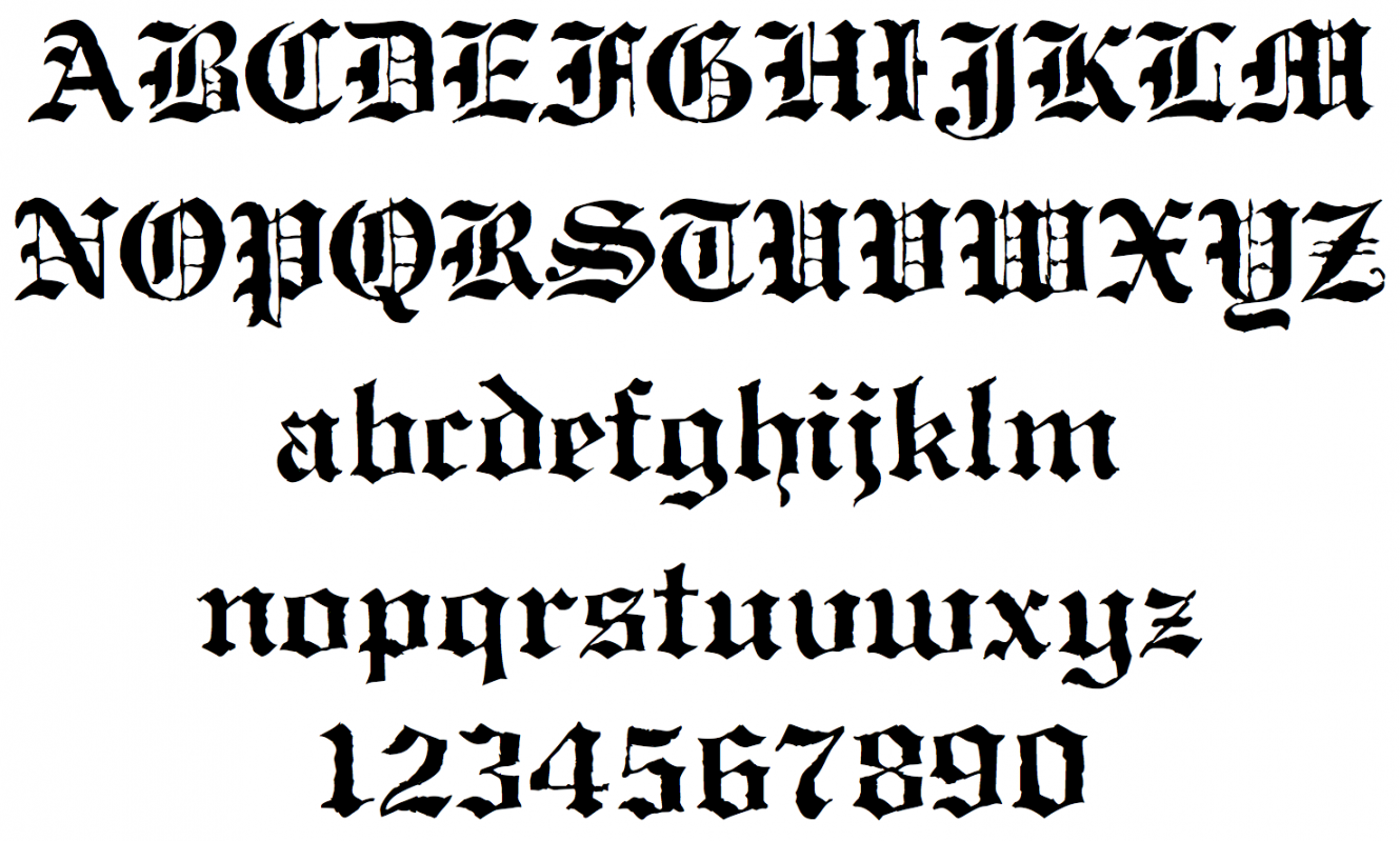 Gothic Calligraphy Font Alphabet Letters  Calligraphy fonts