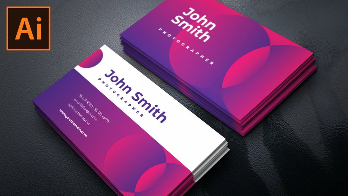 Gradient Business Card Design in Adobe Illustrator