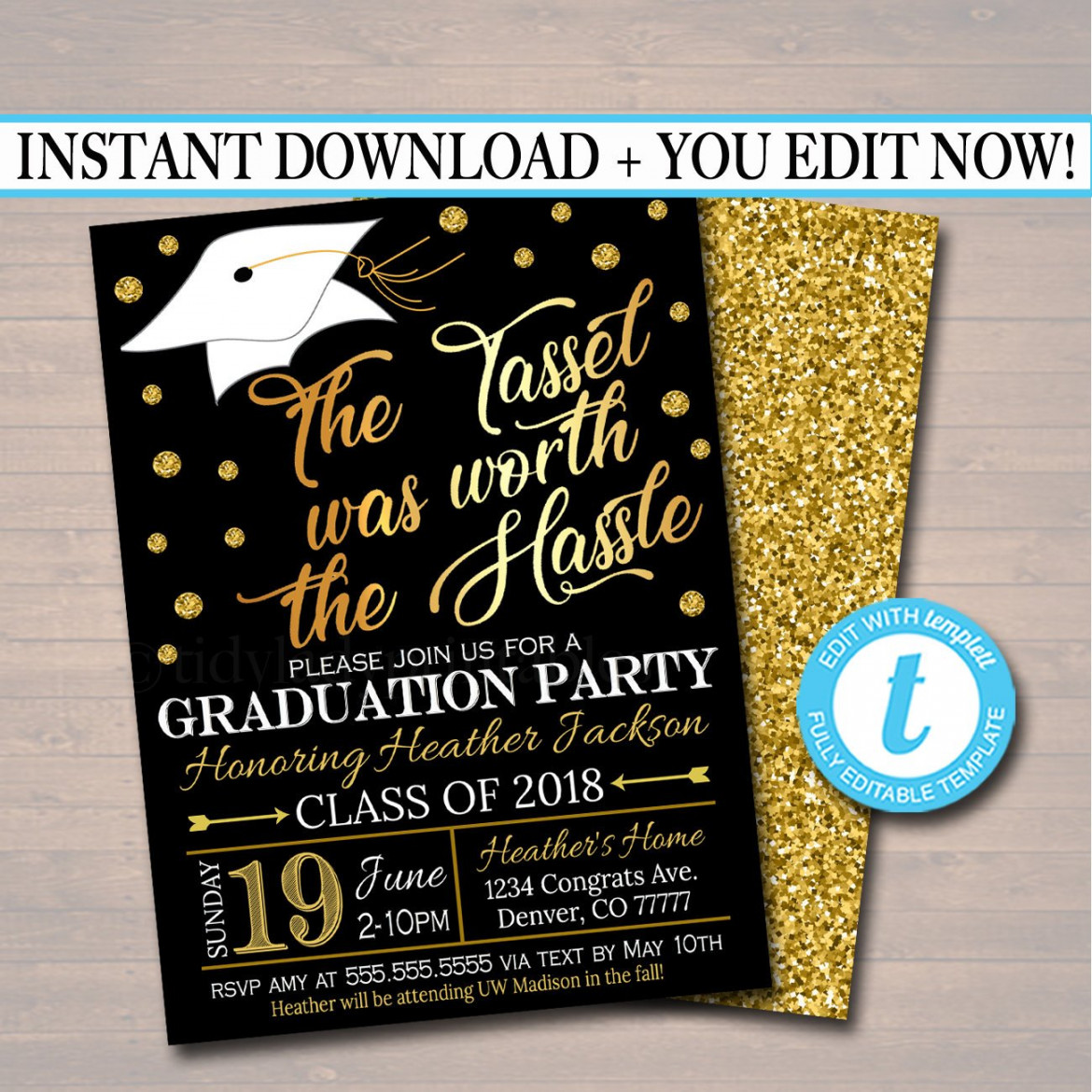 Graduation Party Invitation  TidyLady Printables