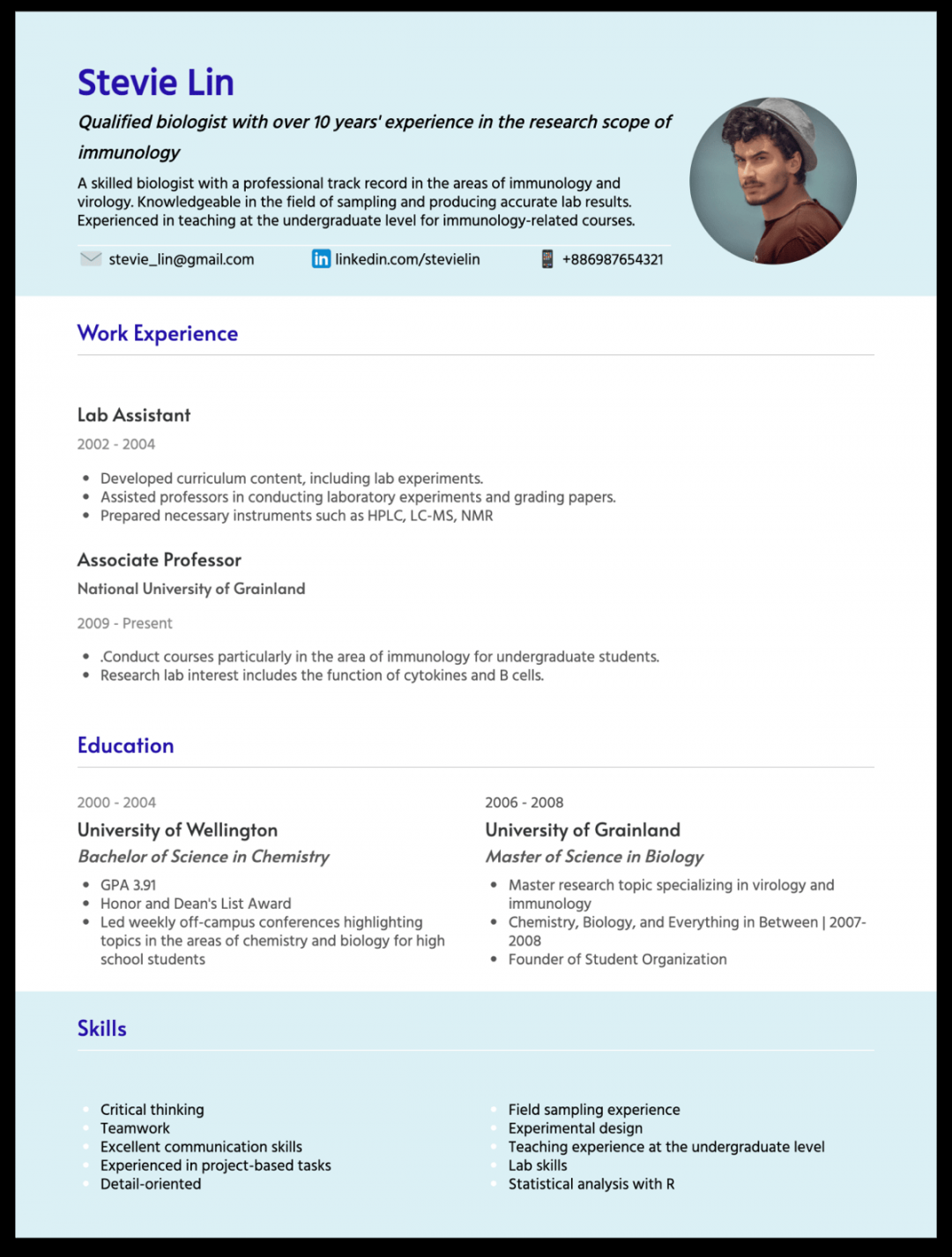 Great Biologist Resume Tips [+ Examples & Templates]  CakeResume