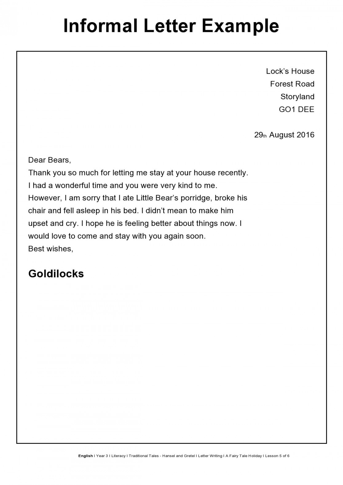 Great Informal Letters (Format Examples & Templates)