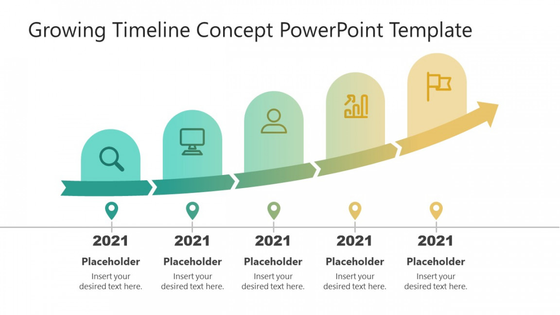 Growing Timeline Concept Slide Template for PowerPoint