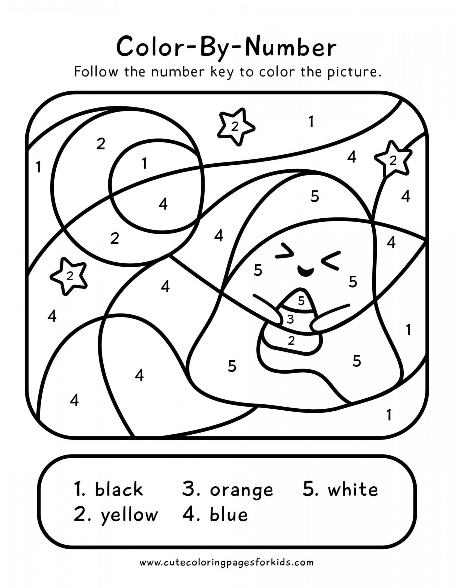 Halloween Color-By-Number - Cute Coloring Pages For Kids