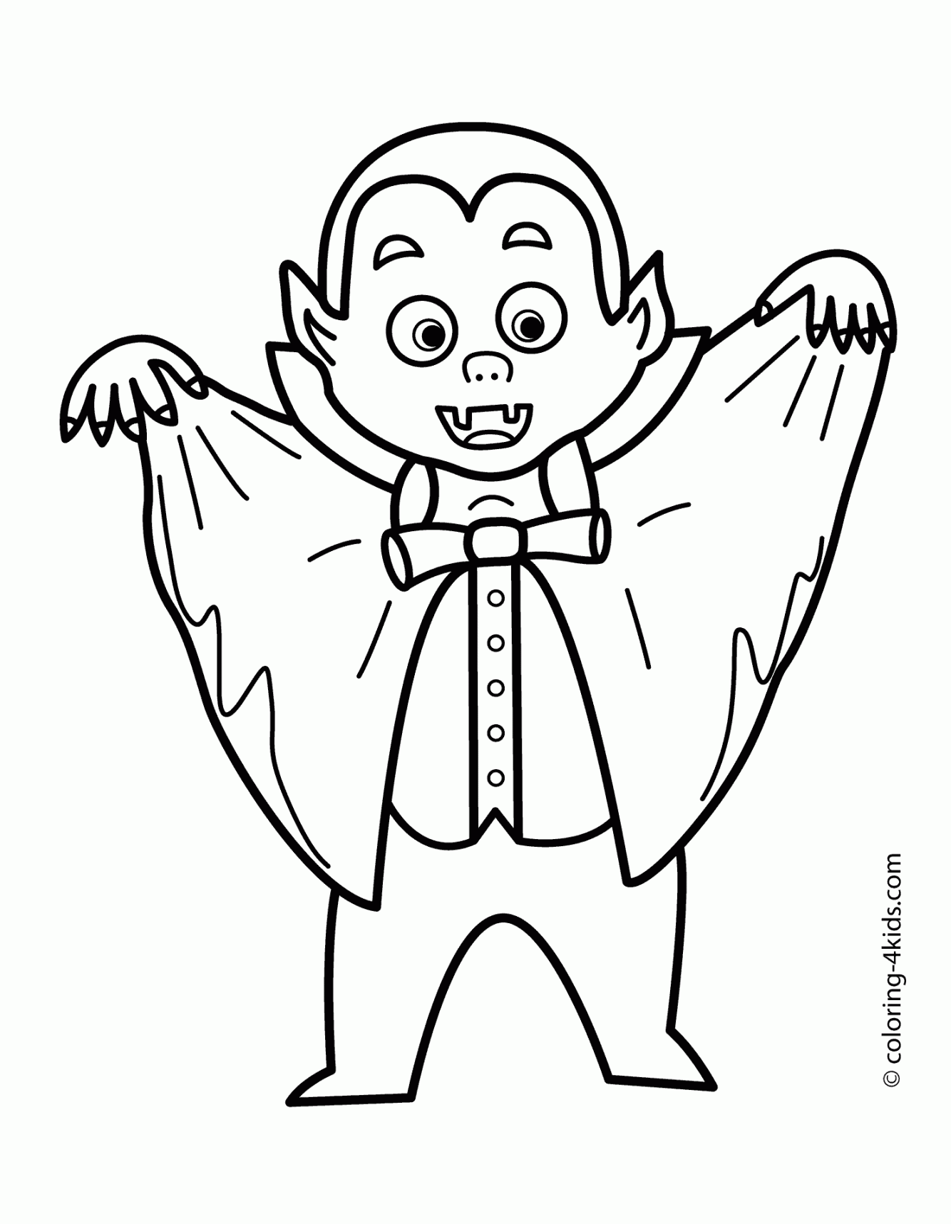 Halloween Vampire coloring pages for kids, printable free