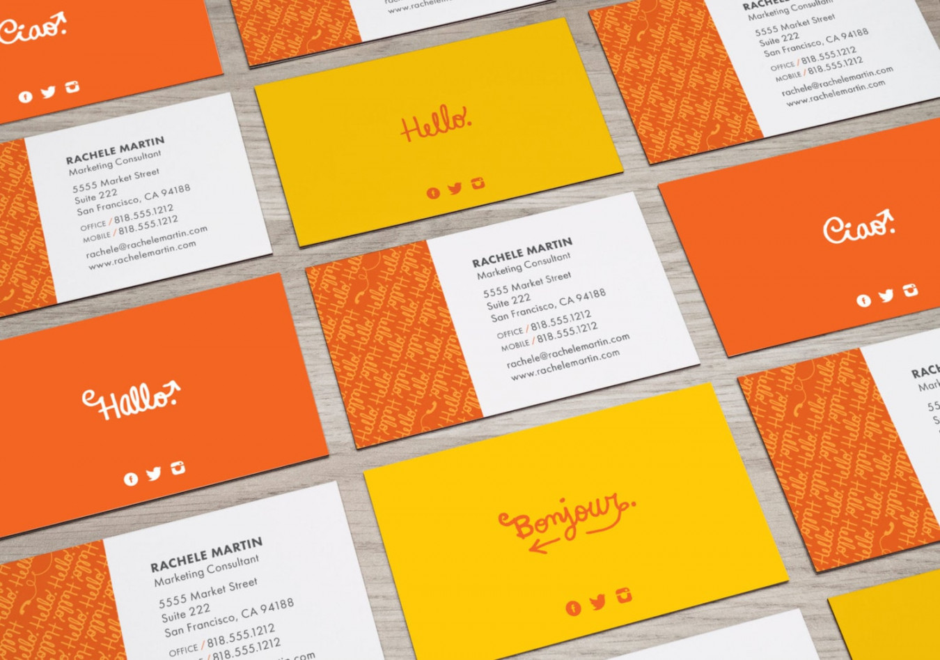 Hello Business Card Design in  Different Languages - Etsy