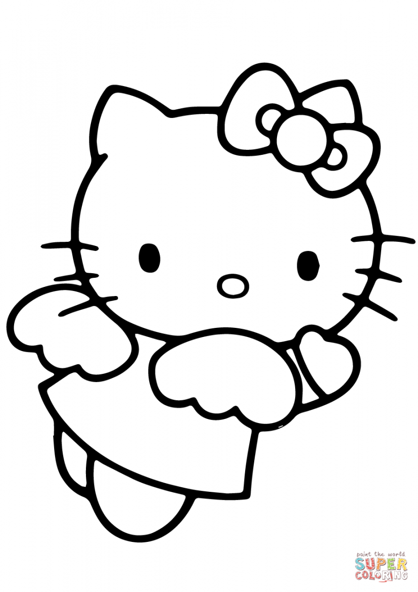 Hello Kitty Angel coloring page  Free Printable Coloring Pages