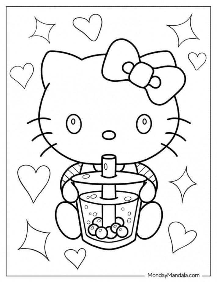 Hello Kitty Coloring Pages (Free PDF Printables)