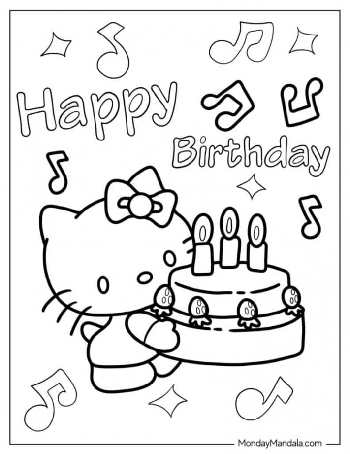 Hello Kitty Coloring Pages (Free PDF Printables)