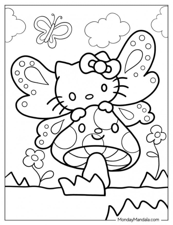 Hello Kitty Coloring Pages (Free PDF Printables)