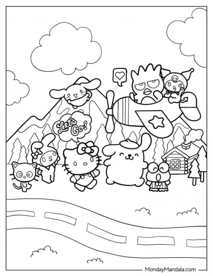 Hello Kitty Coloring Pages (Free PDF Printables)