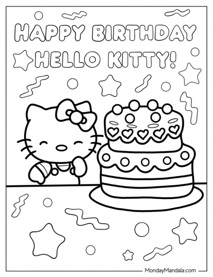 Hello Kitty Coloring Pages (Free PDF Printables)