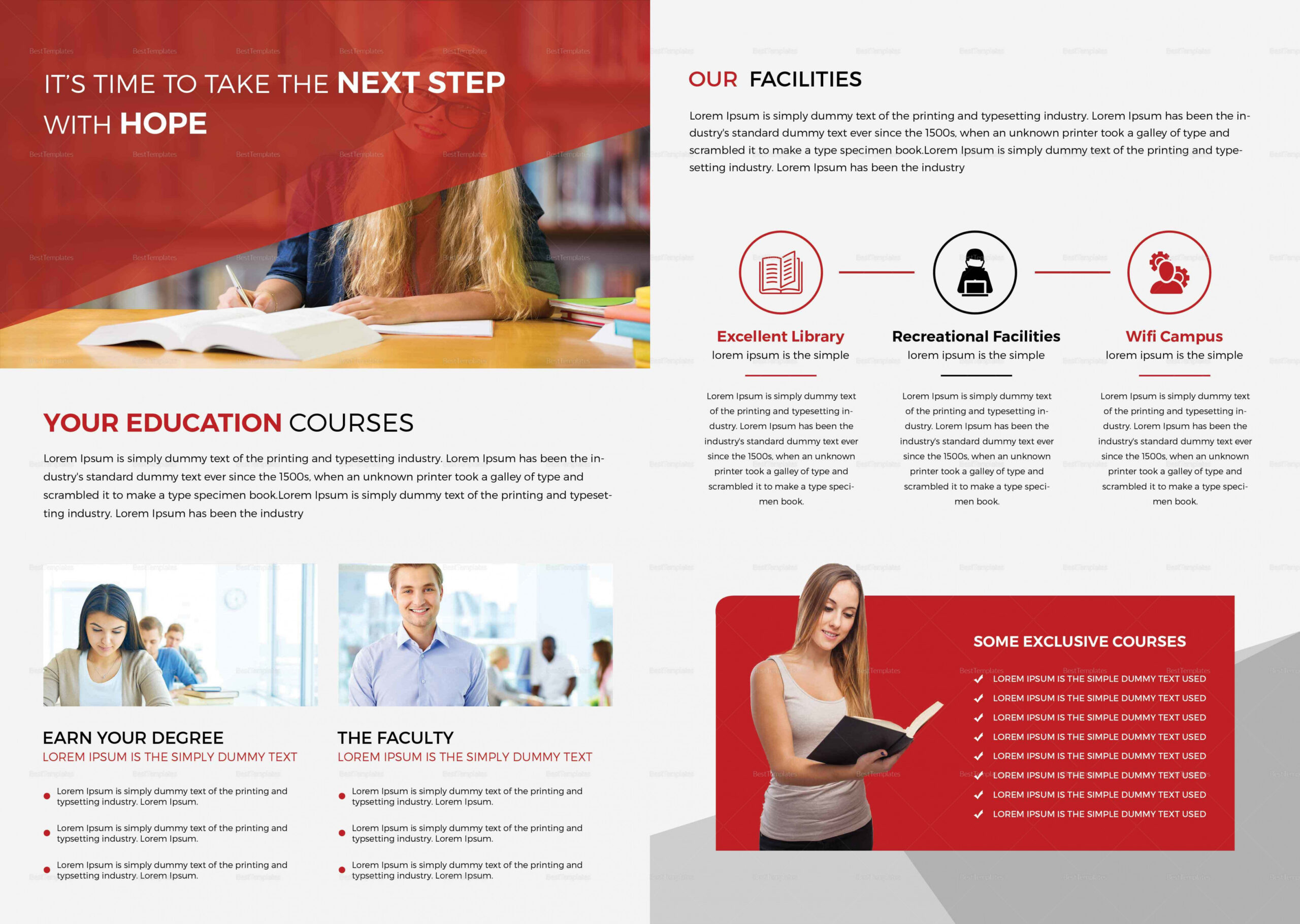 Higher Educational Brochure Design Template in Word, PSD, Publisher