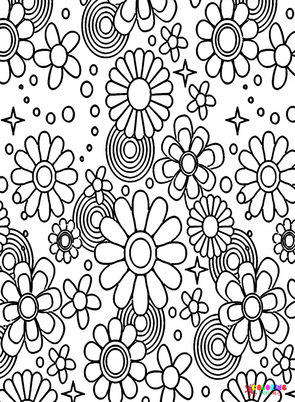 Hippie Coloring Pages Printable for Free Download