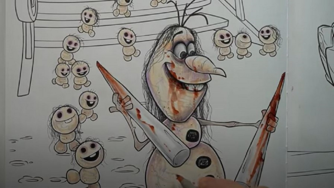 Horror Artist Gives FROZEN Coloring Book a Spooky Makeover - Nerdist