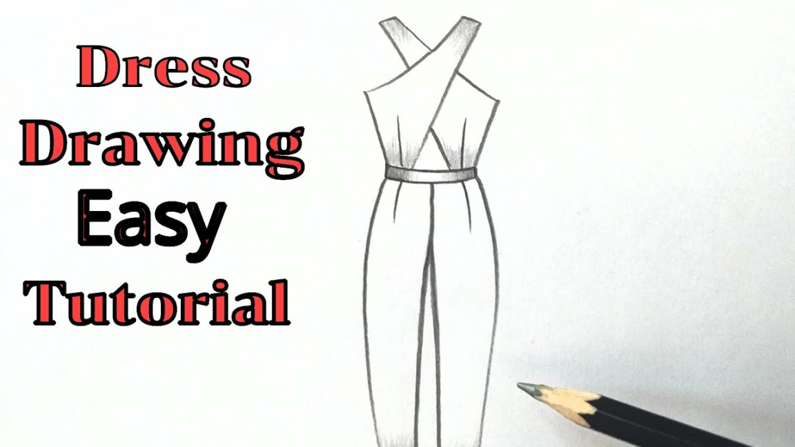 How to draw a beautiful girl dress drawing design easy Fashion illustration  dresses drawing tutorial