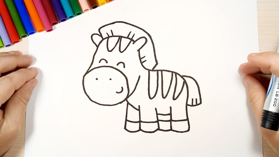 How to Draw a Cartoon Cute Zebra,Drawing Animal