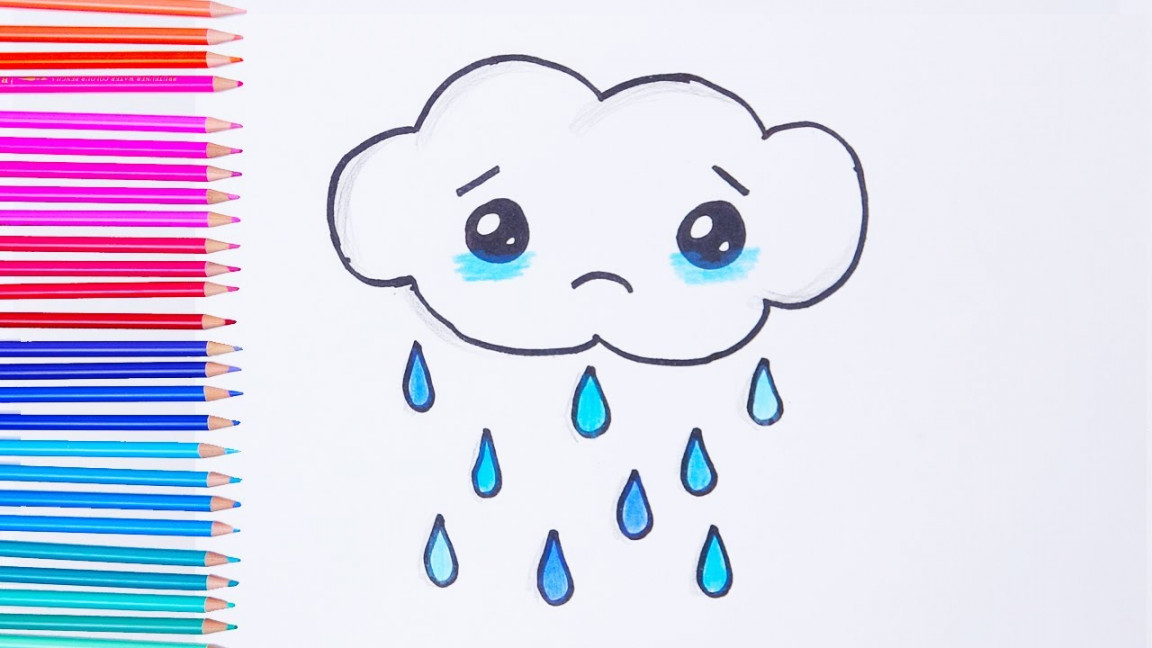 How to Draw a Cloud Rain  Easy drawings