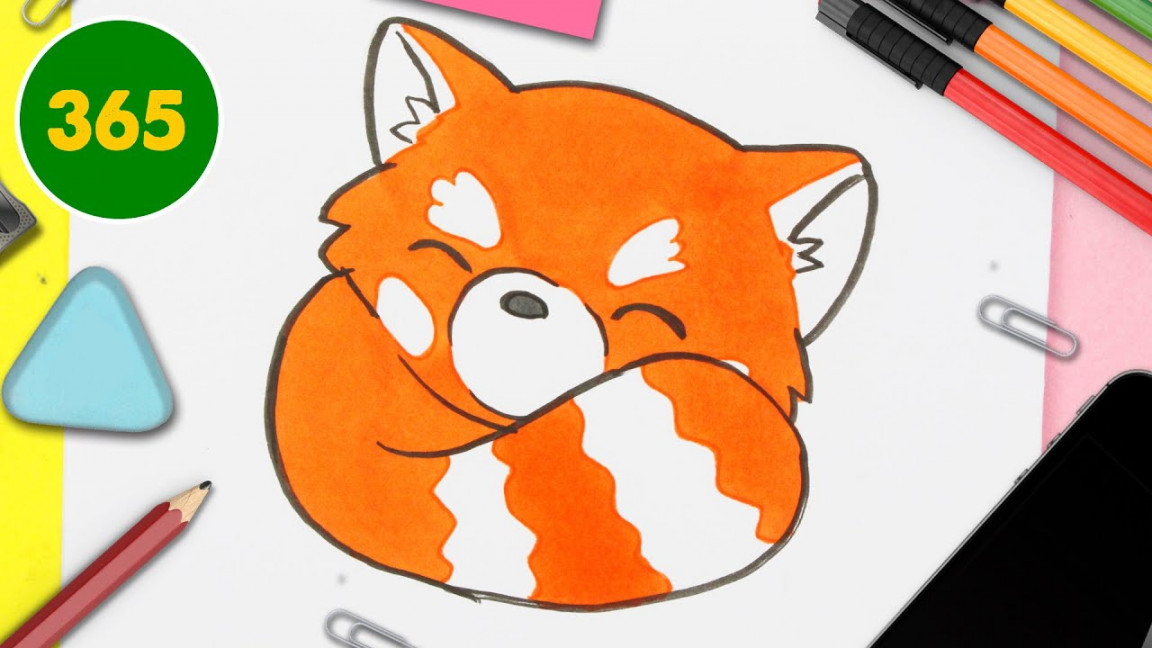 HOW TO DRAW A CUTE RED PANDA KAWAII