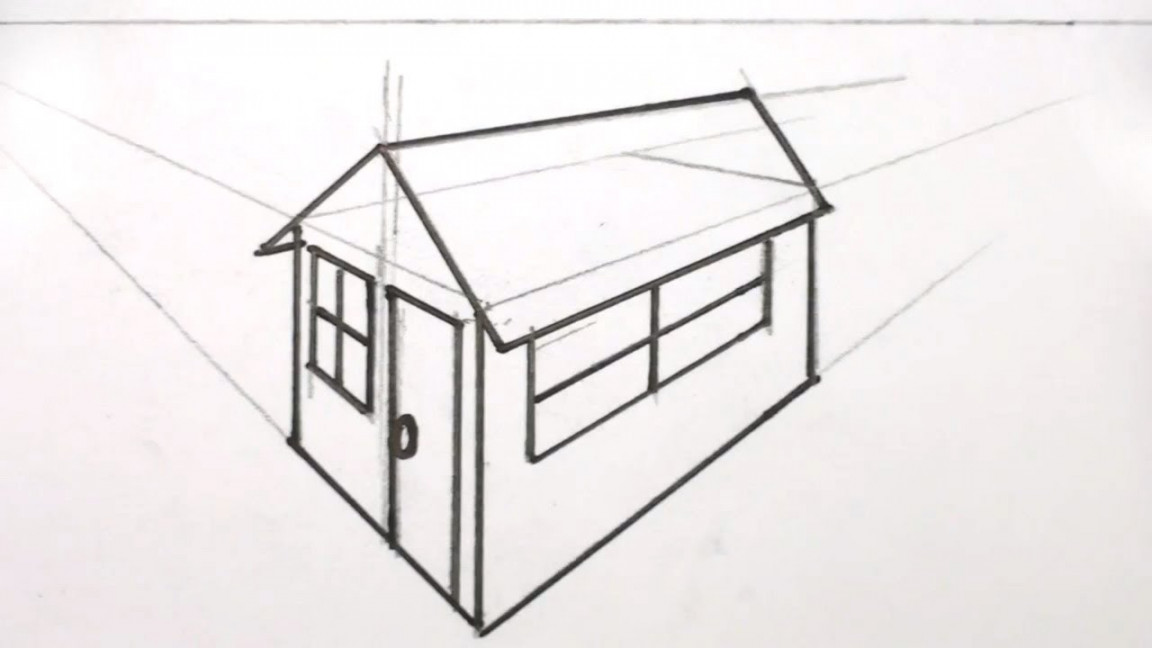 How to Draw a House D in Two Point Perspective  MAT