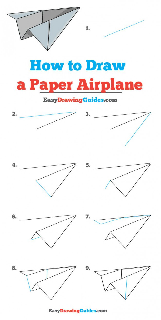 How to Draw a Paper Airplane - Really Easy Drawing Tutorial