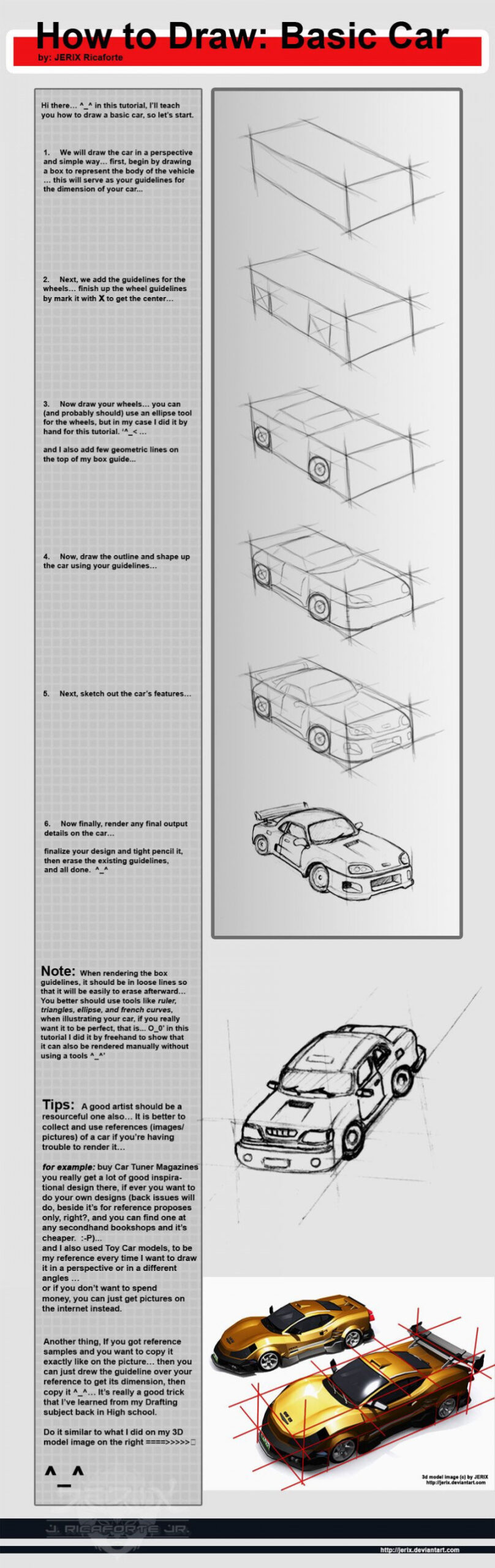 How to draw basic Car O_o by jerix on deviantART  Drawings, Cool