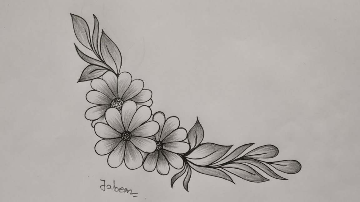 how to draw beautiful flowers step by step  pencil art  flowers drawing   creative design