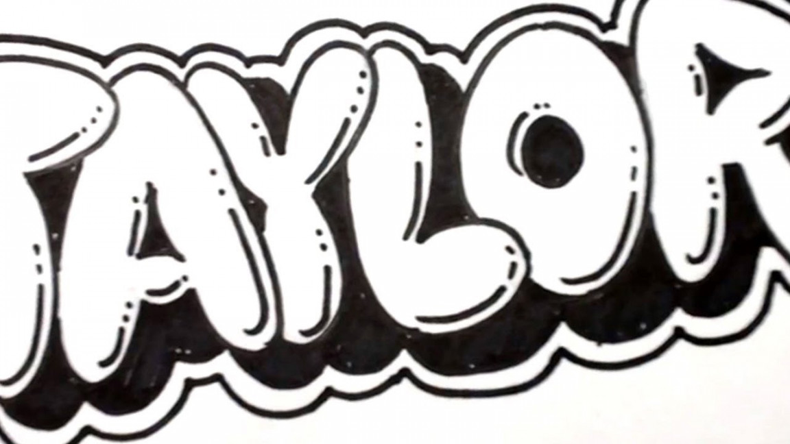 How to Draw Bubble Letters - Taylor in Graffiti Name Art  MAT