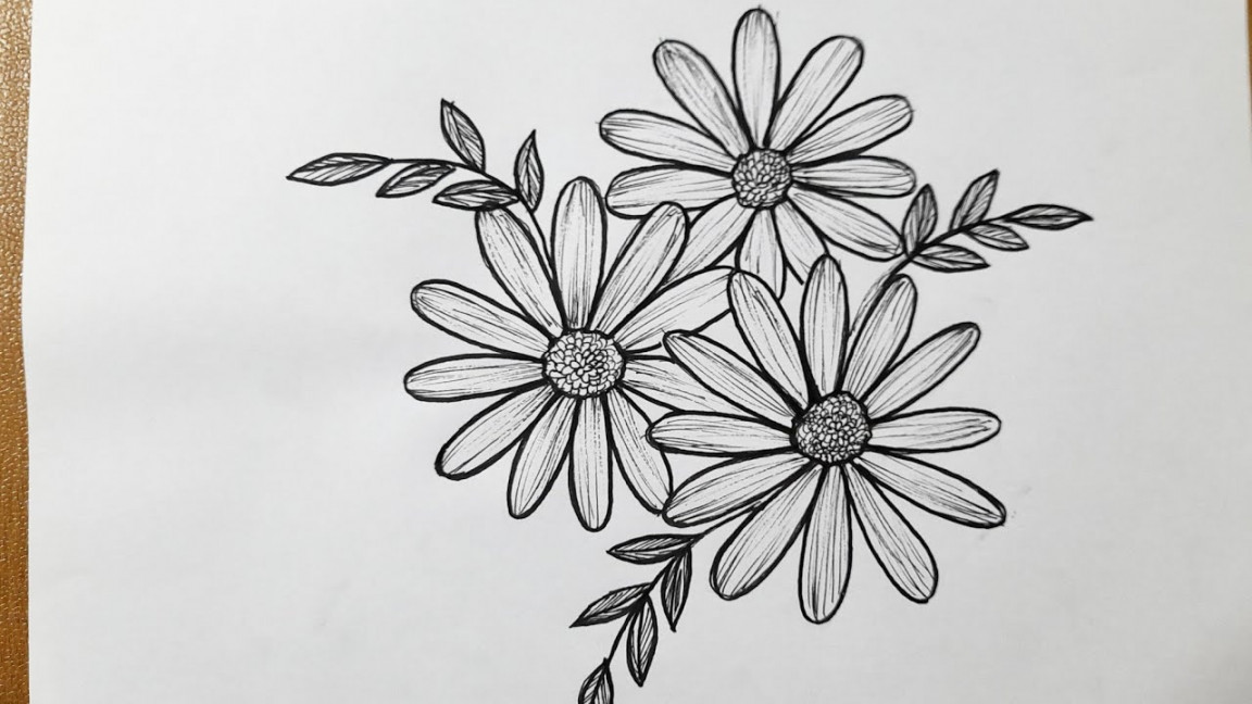 How to draw flower easy step by step tutorial for beginners