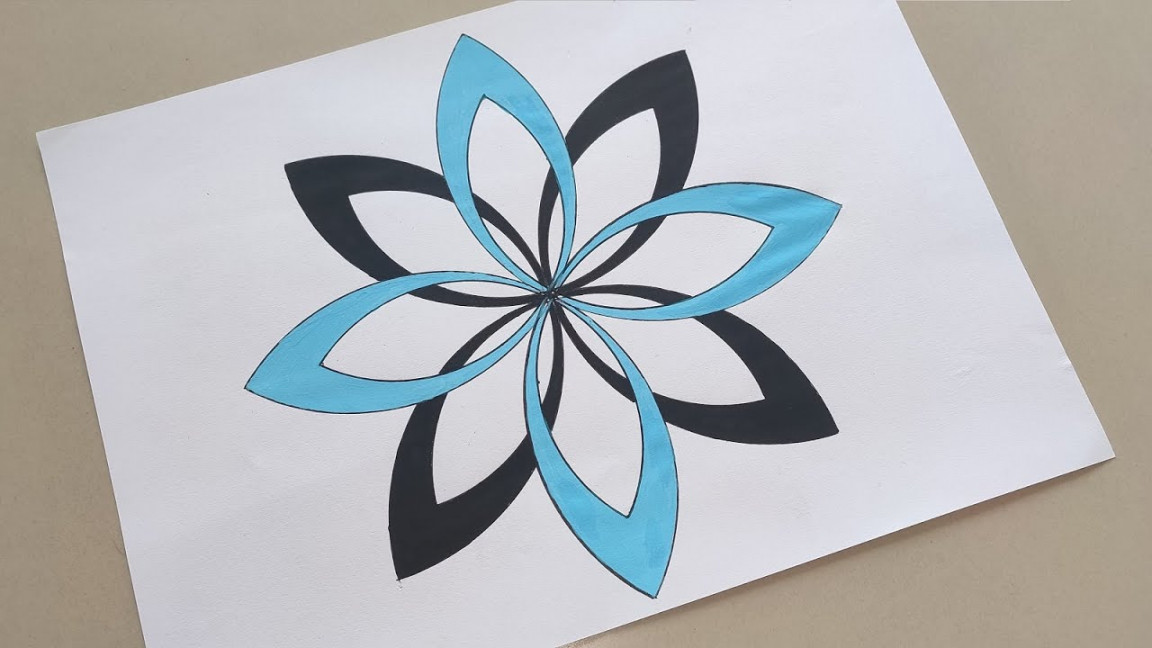 How to Draw Geometric Flower Logo  Geometric Patterns  Easy Drawing  Geometric Art Drawing Mandala