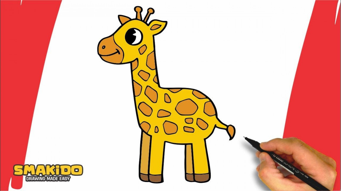 How to Draw Giraffe For Kids and Beginners  Easy Giraffe Drawing Step by  Step Tutorial