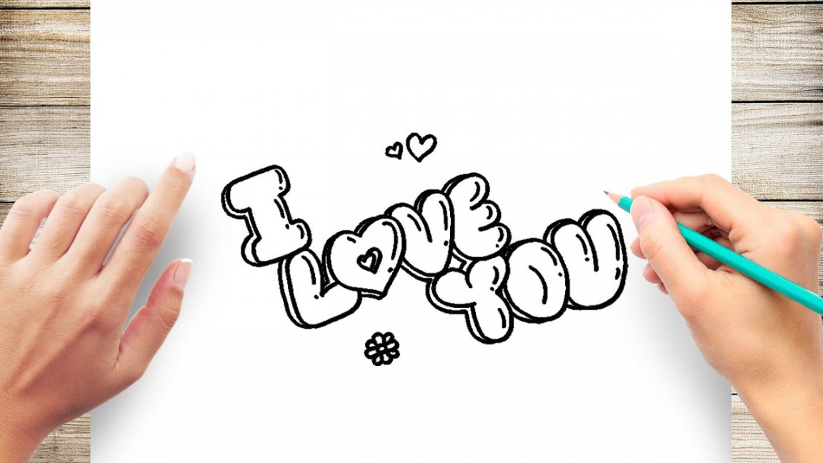 How To Draw I Love You In Bubble Letters Step by Step