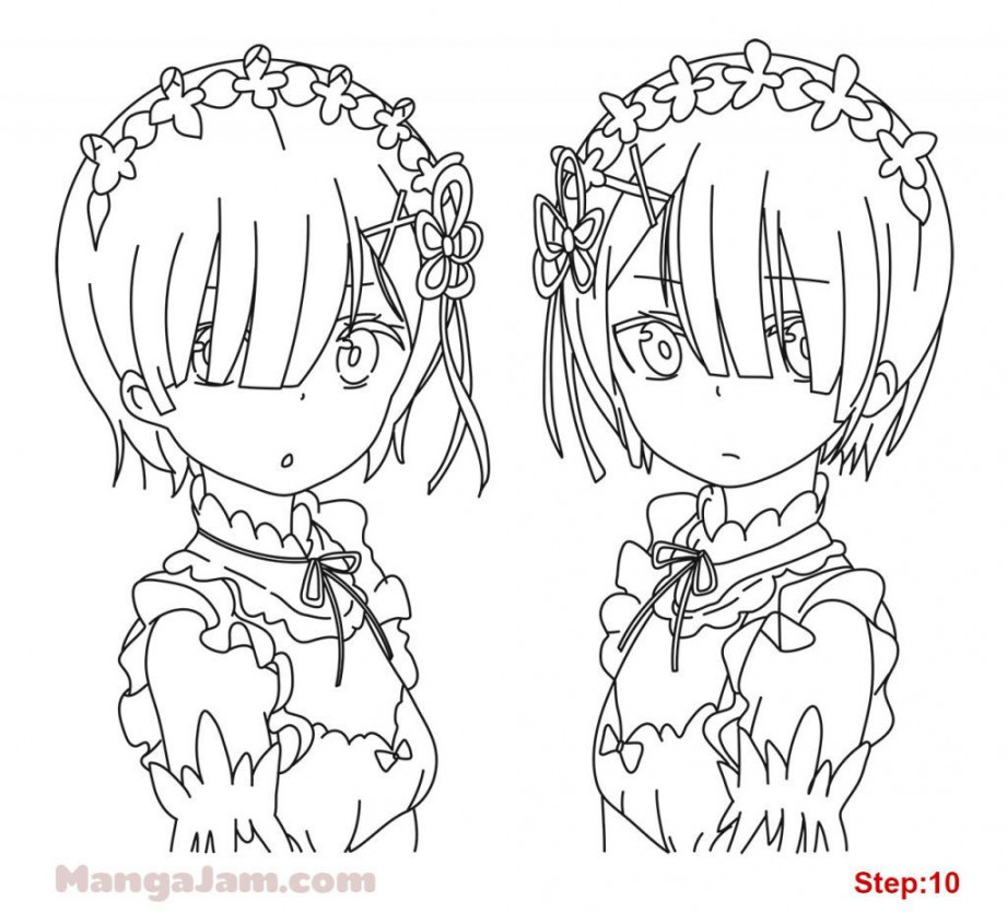 How to Draw Rem and Ram from Re:Zero - MANGAJAM