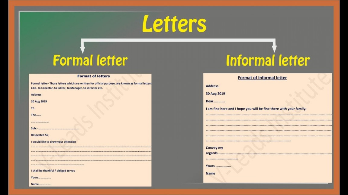 How to write letters  Formal letter  Informal letter