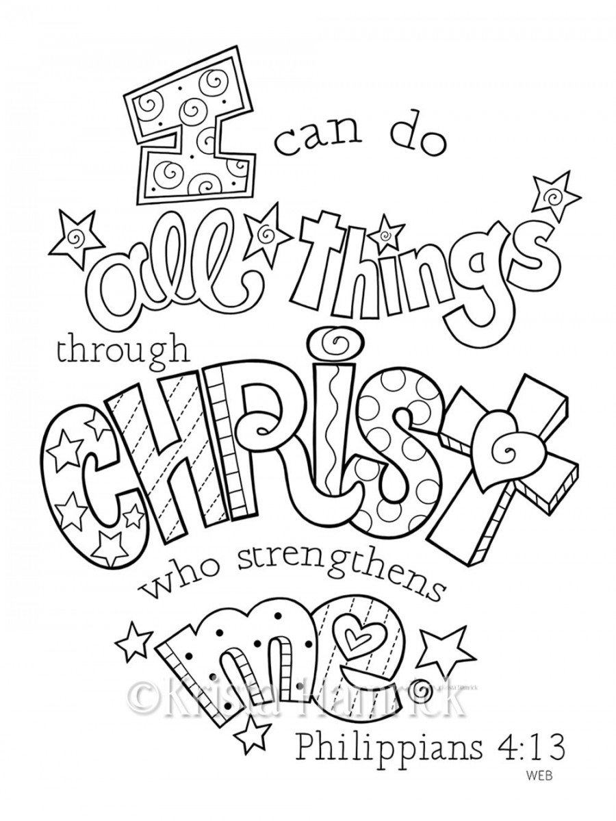 I Can Do All Things Through Christ Coloring Page