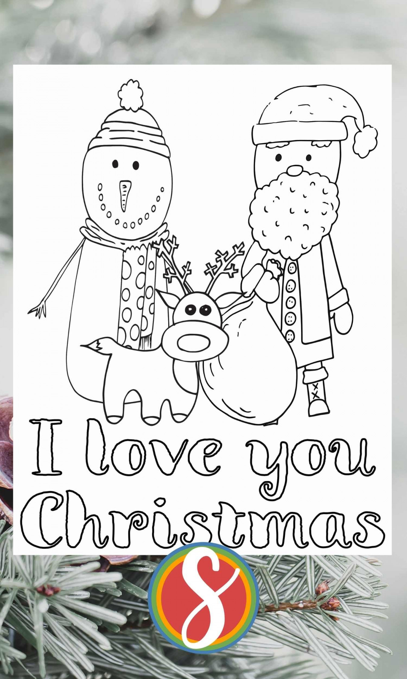 I Love You Christmas Coloring Pages — Stevie Doodles