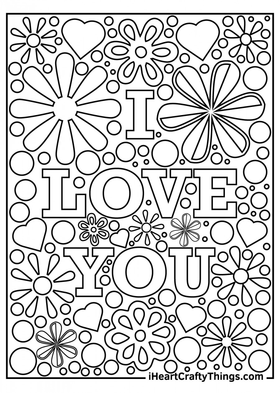 I Love You Coloring Pages (% Free Printables)