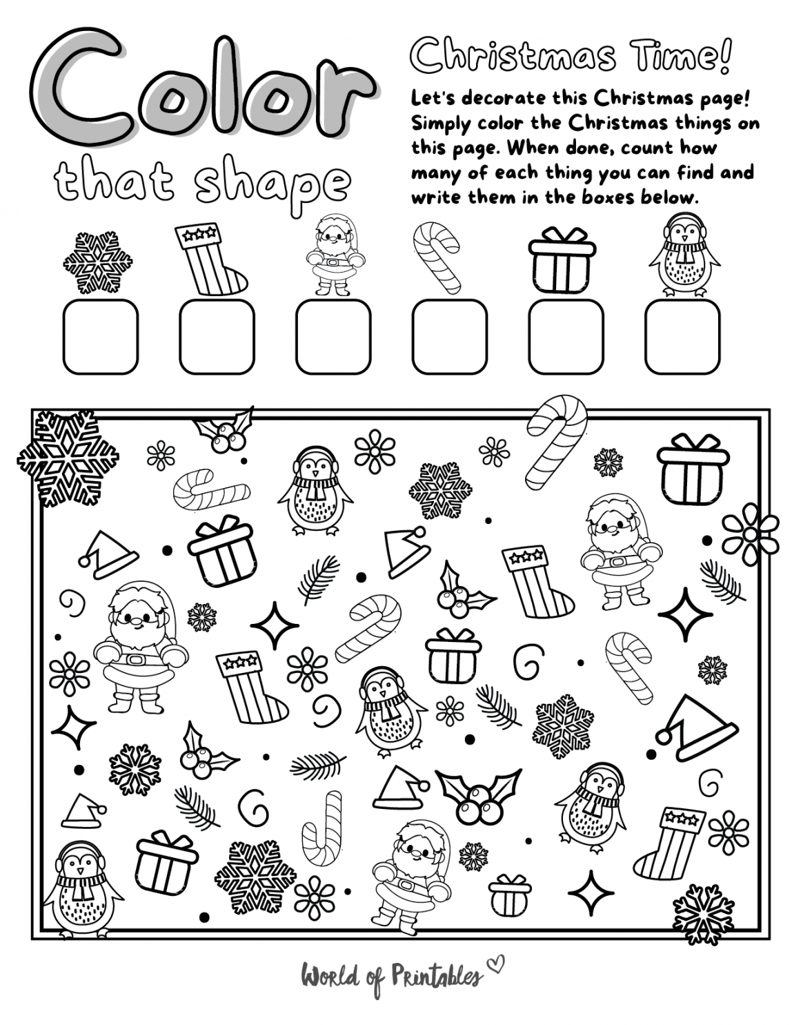 I Spy Christmas Coloring Page  Christmas coloring printables