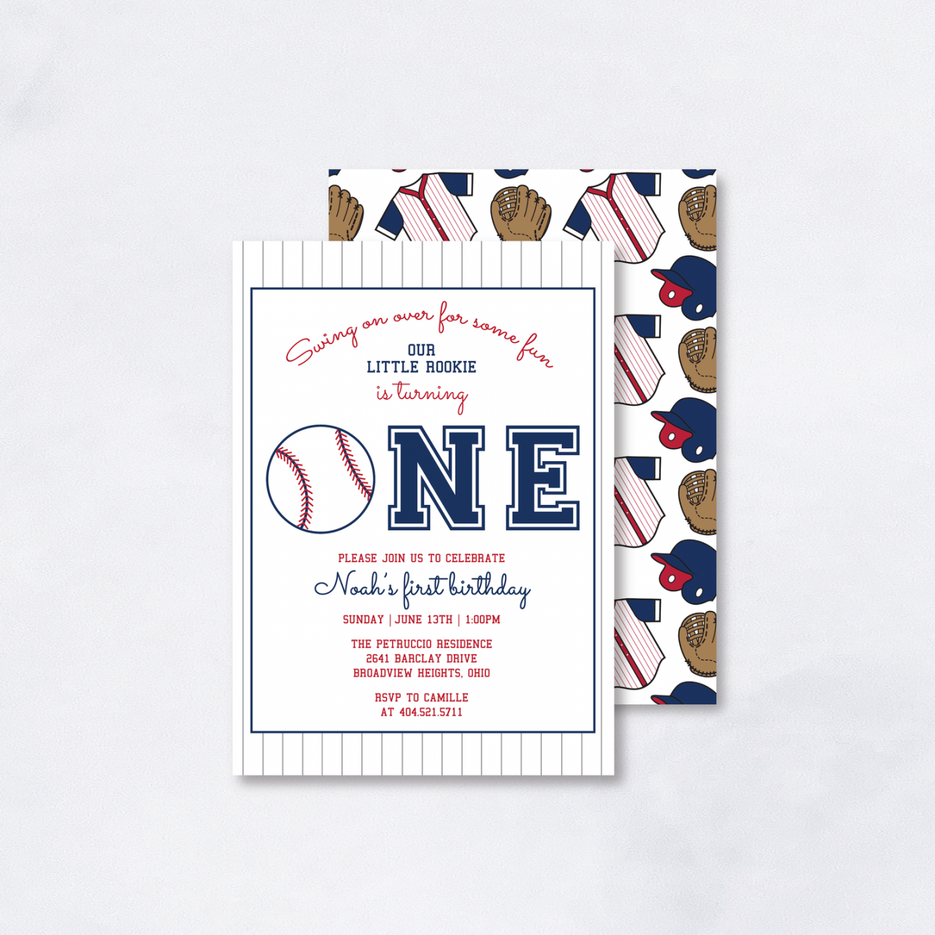 IMPRESS DESIGN STUDIO-Rookie of the Year First Birthday Invitations