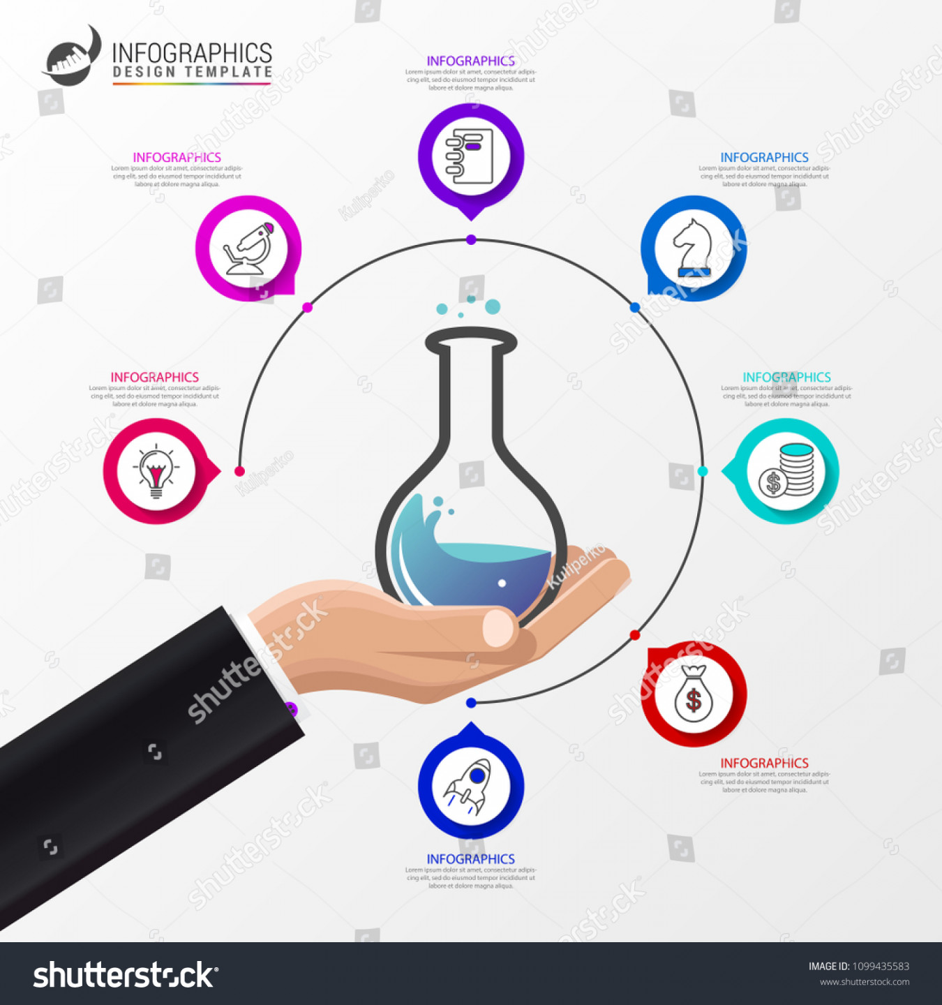 Infographic Design Template Science Concept  Stock Vector