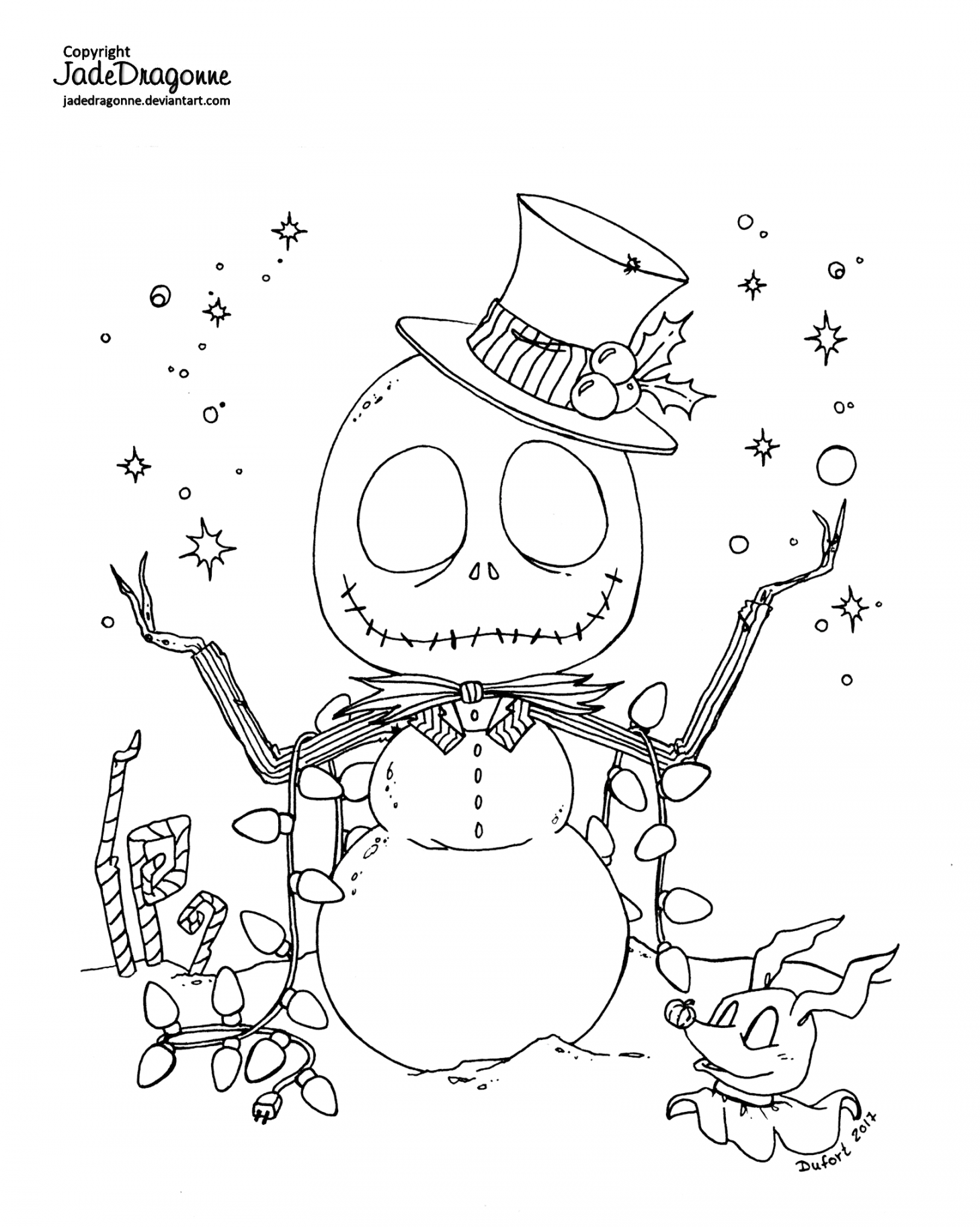 Jack skellington coloring page  Christmas coloring pages