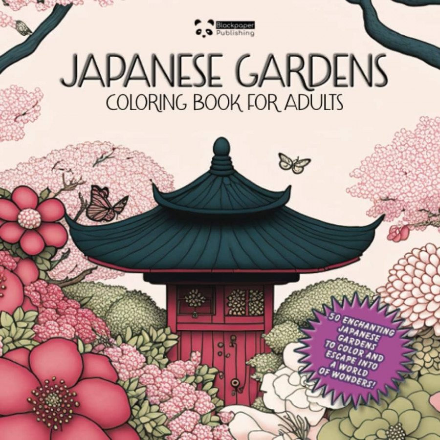 Japanese Gardens - Coloring book for Adults:  Zen Gardens to