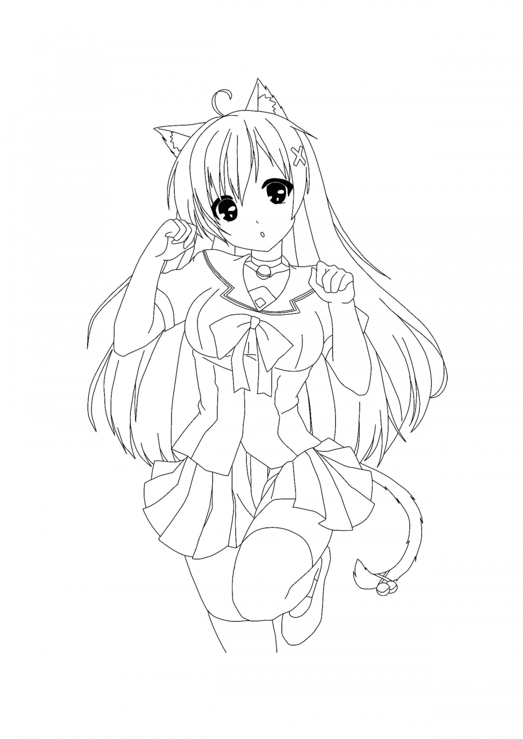 Kawaii Anime Girl coloring page  Free printable coloring sheets