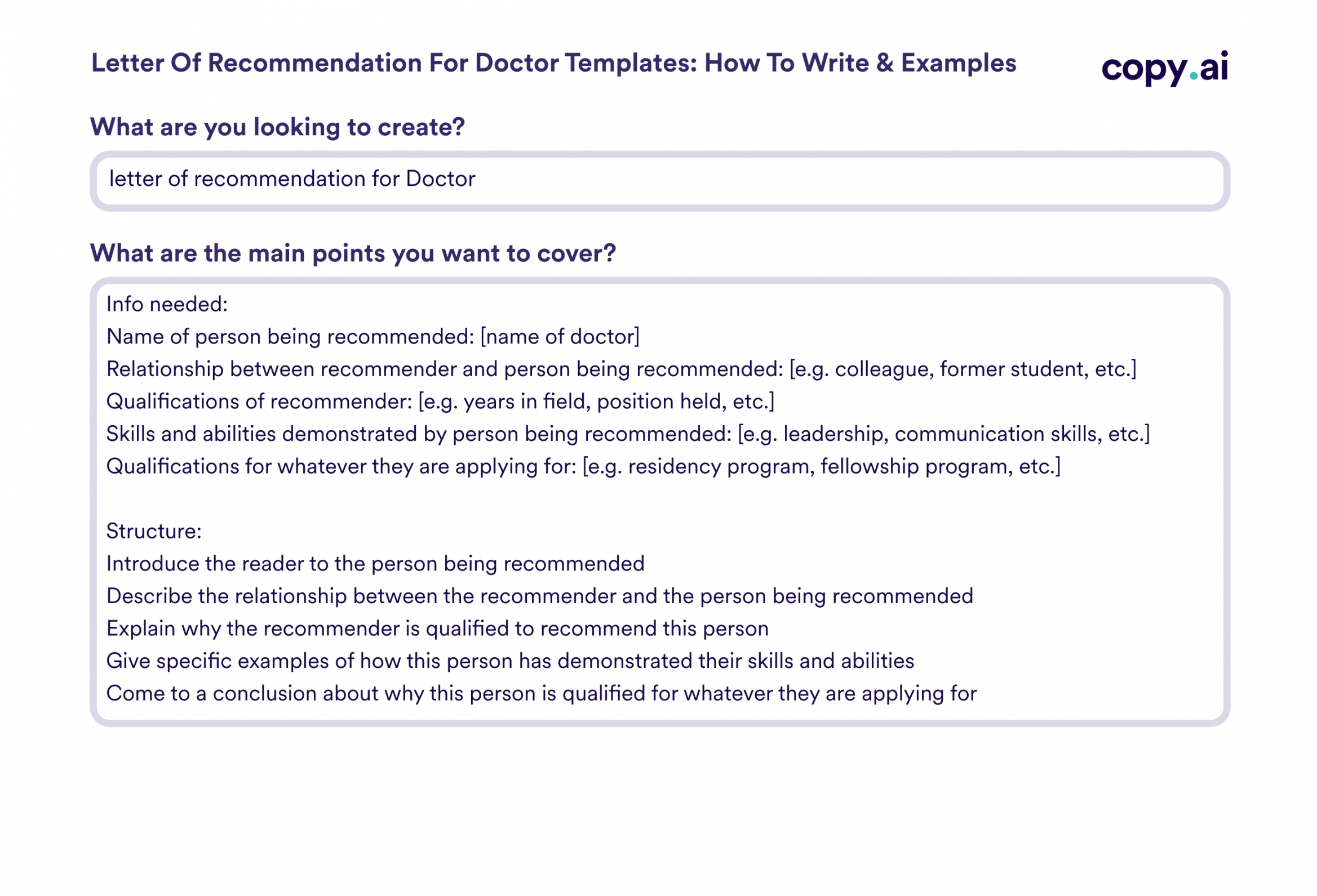 Letter Of Recommendation For Doctor Templates: How To Write & Examples