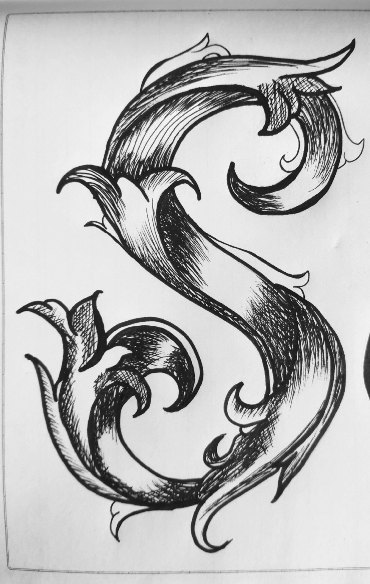 Letter S tattoo design  Letter s tattoo, Dragon tattoo sketch