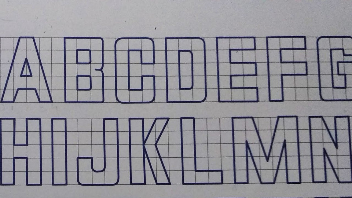 # lettering A to N/ Block letters with the help of grid