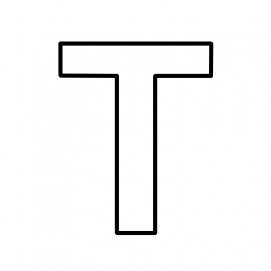 Letters and numbers - Letter T block capitals