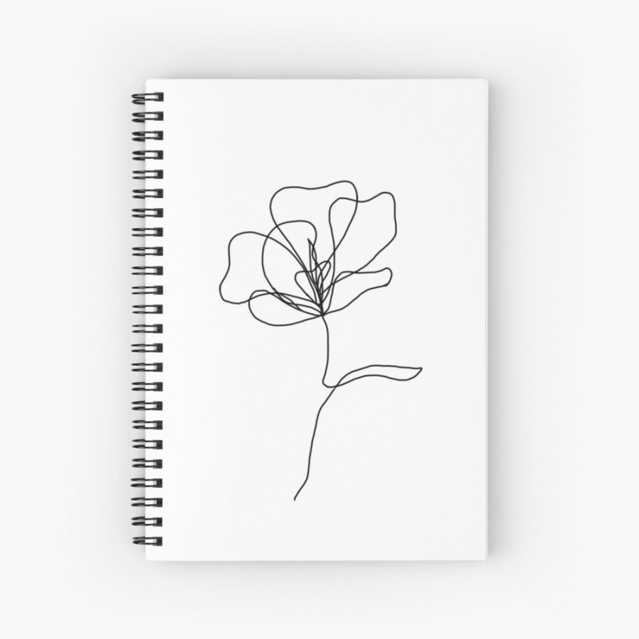 line drawing flower  Spiral Notebook