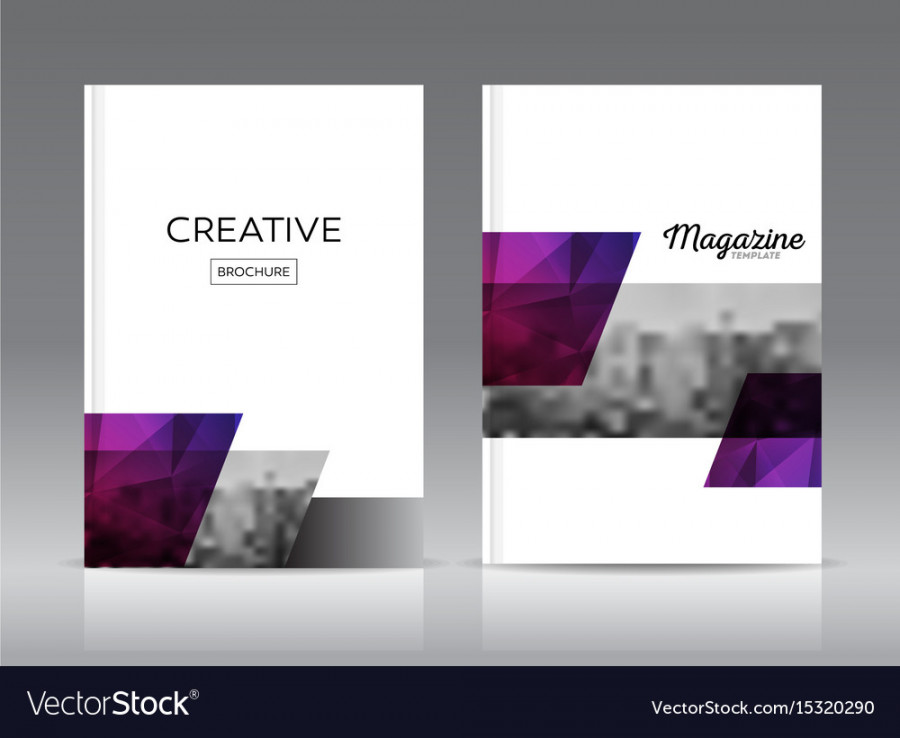 Magazine cover layout design template set Vector Image