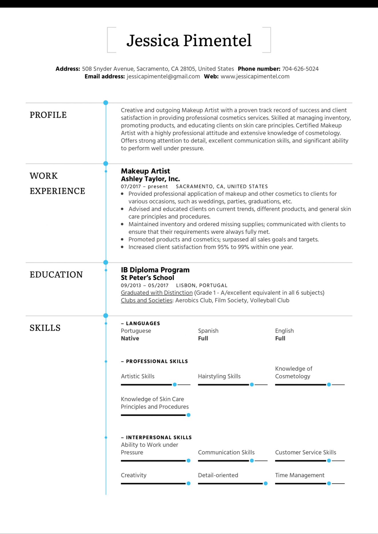 Makeup Artist Lebenslauf Muster  Kickresume